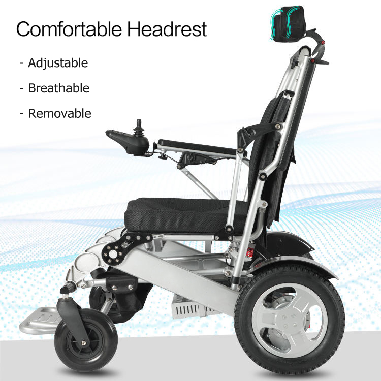 Portable Lightweight Motorized Wheelchair Folding Power Chair, 250W Brushless Motor